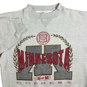VTG University of Minnesota Crewneck Medium Gray Crest USA St Paul Gophers 90s